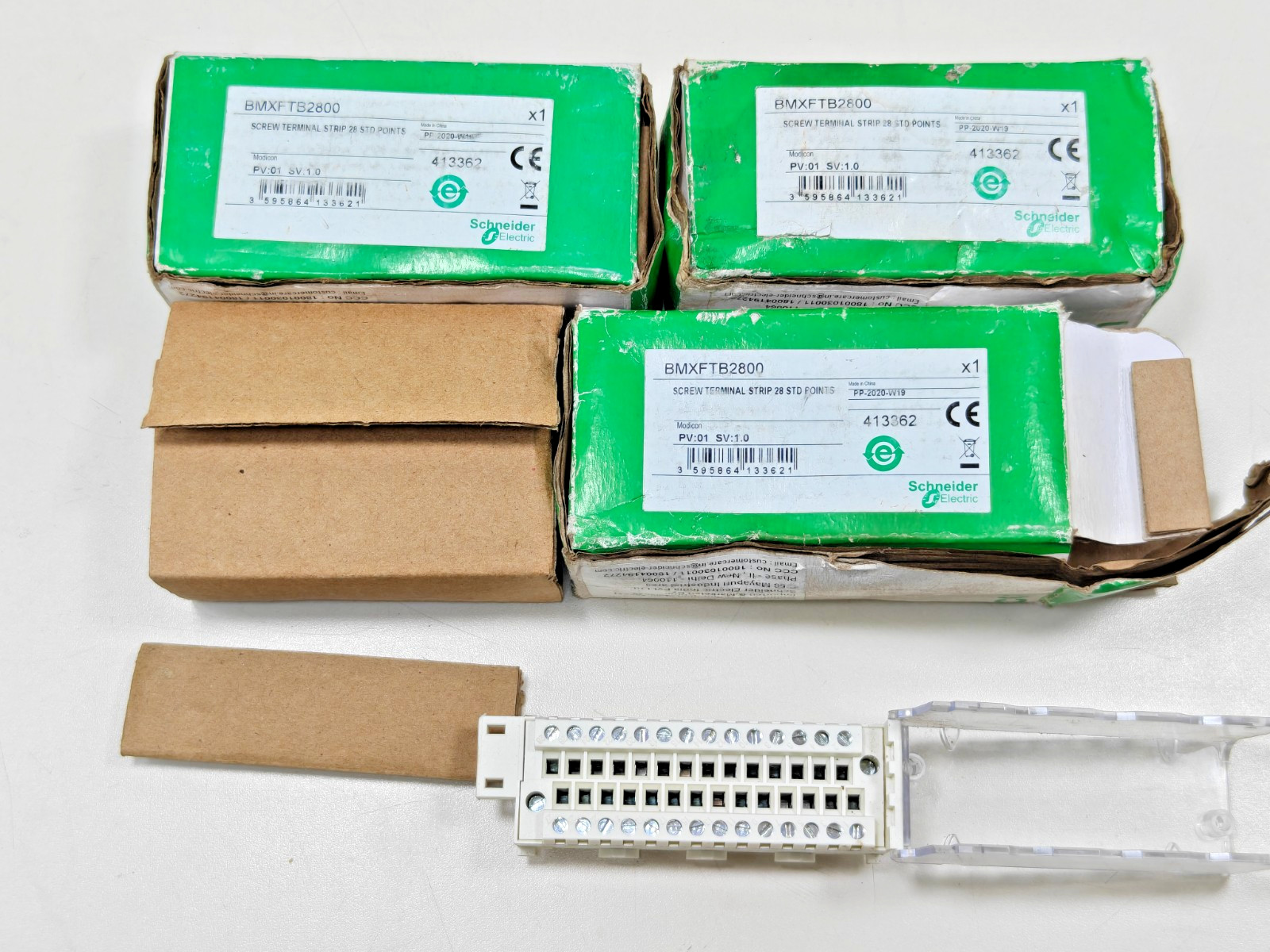 (3Pcs) BMXFTB2800 Schneider Electric 28-Pin Removable Caged Terminal Blocks PV01