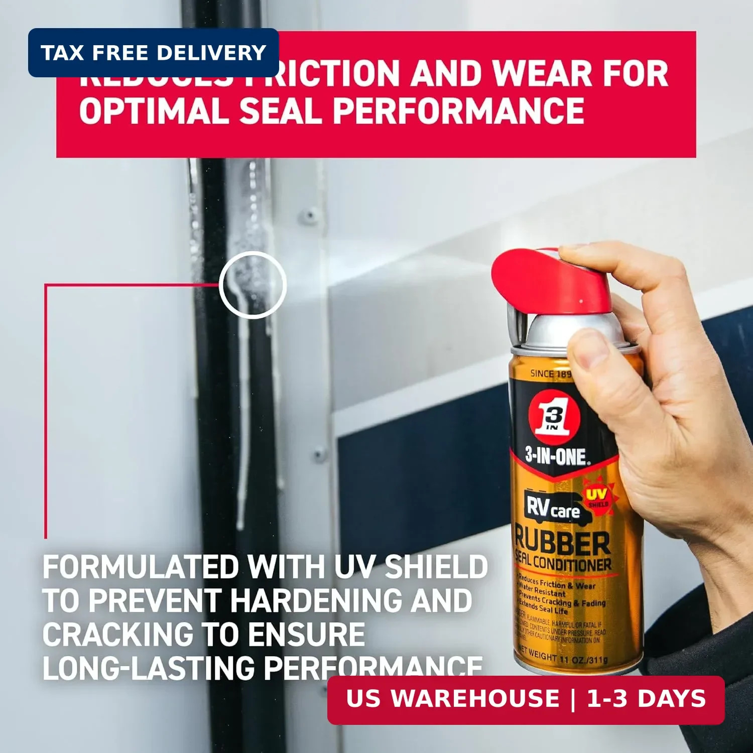 3-IN-ONE RV Care Trio Pack Includes Slide Out Lube 11 oz, Window & Track Lube