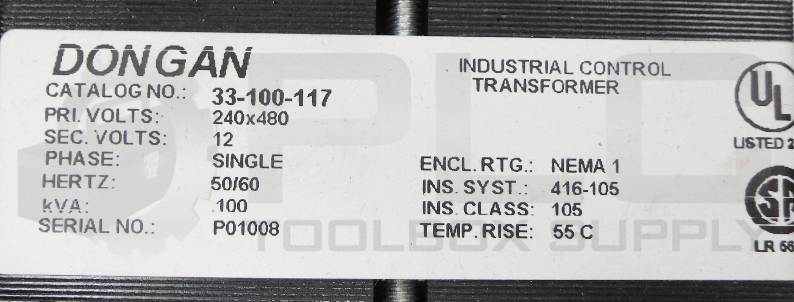 NEW DONGAN 33-100-117 INDUSTRIAL CONTROL TRANSFORMER 240-480V 1PH 50/60HZ *READ*