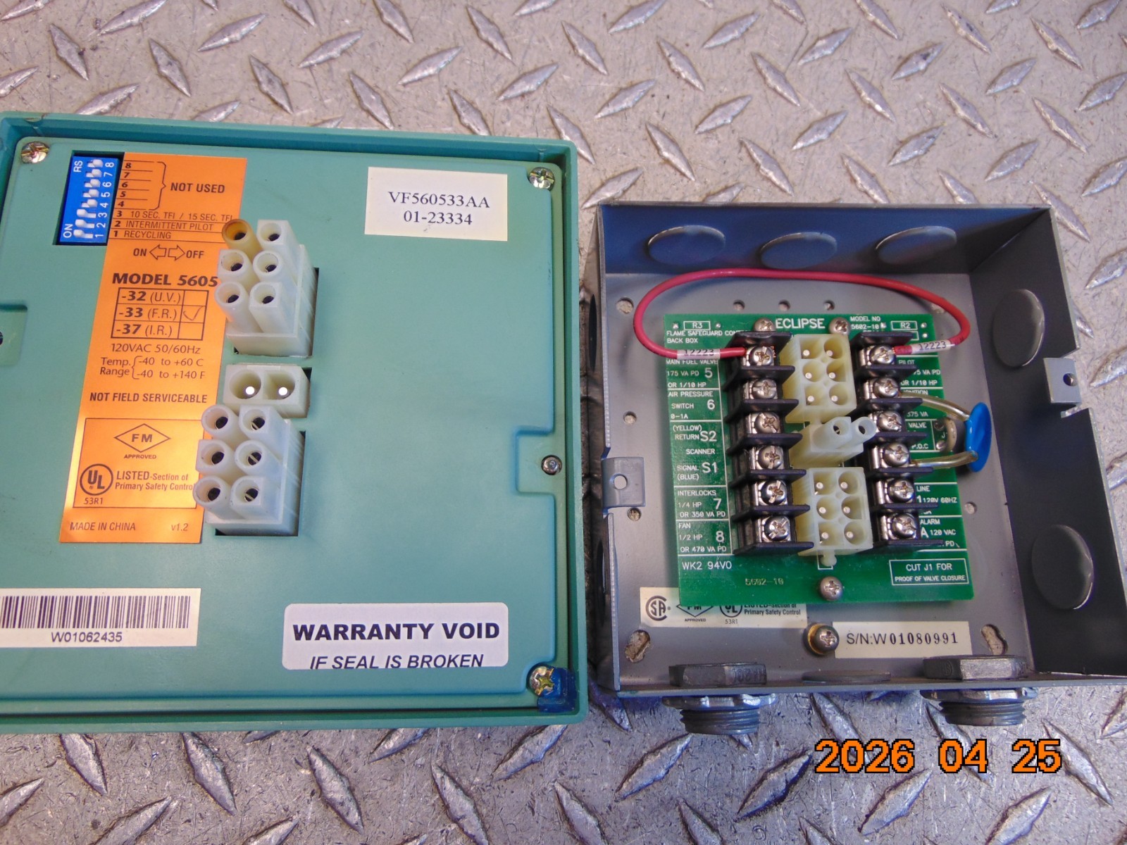 Eclipse Veri-flame VF560533AA Flame Monitoring Control 5605-33 F.R. – Quantity