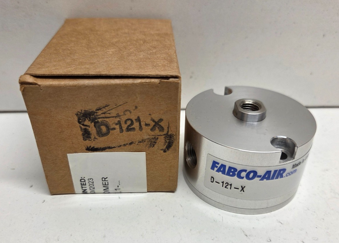 NEW IN BOX! FABCO-AIR 1-1/8″ BORE X 1/2″ STROKE PNEUMATIC CYLINDER D-121-X