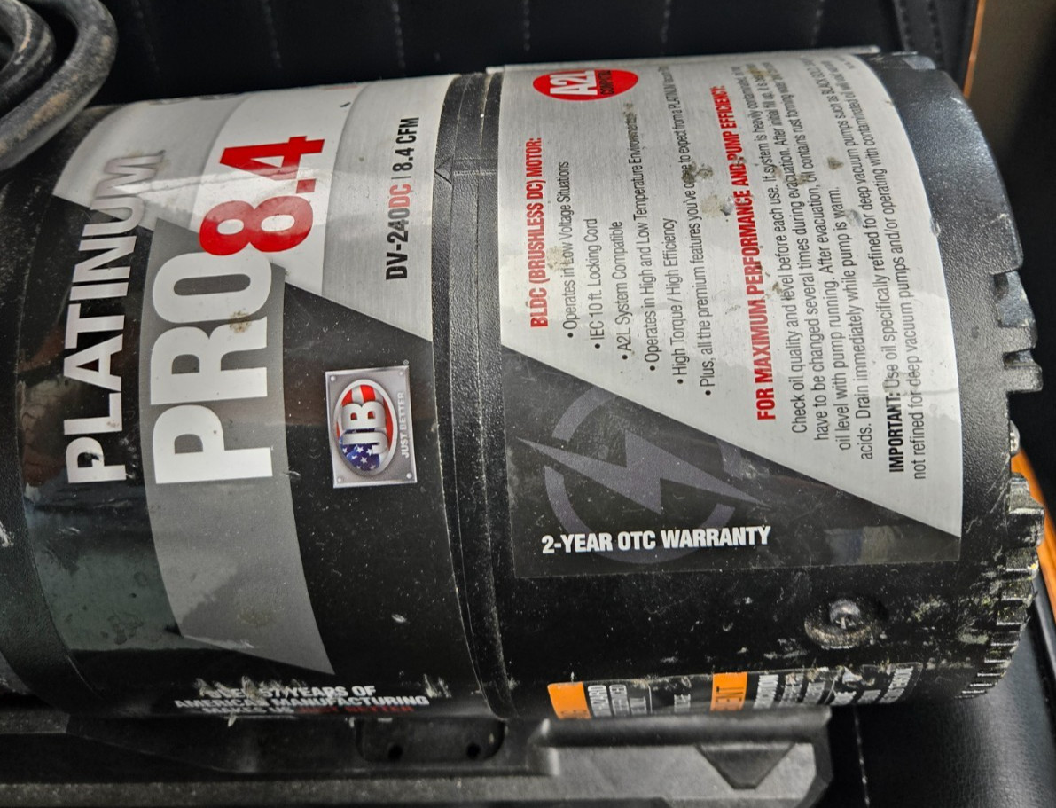 JB Industries DV-240DC Vacuum Pump, 8.4 CFM 1/2 hp DC Motor Platinum Pro DC 8.4