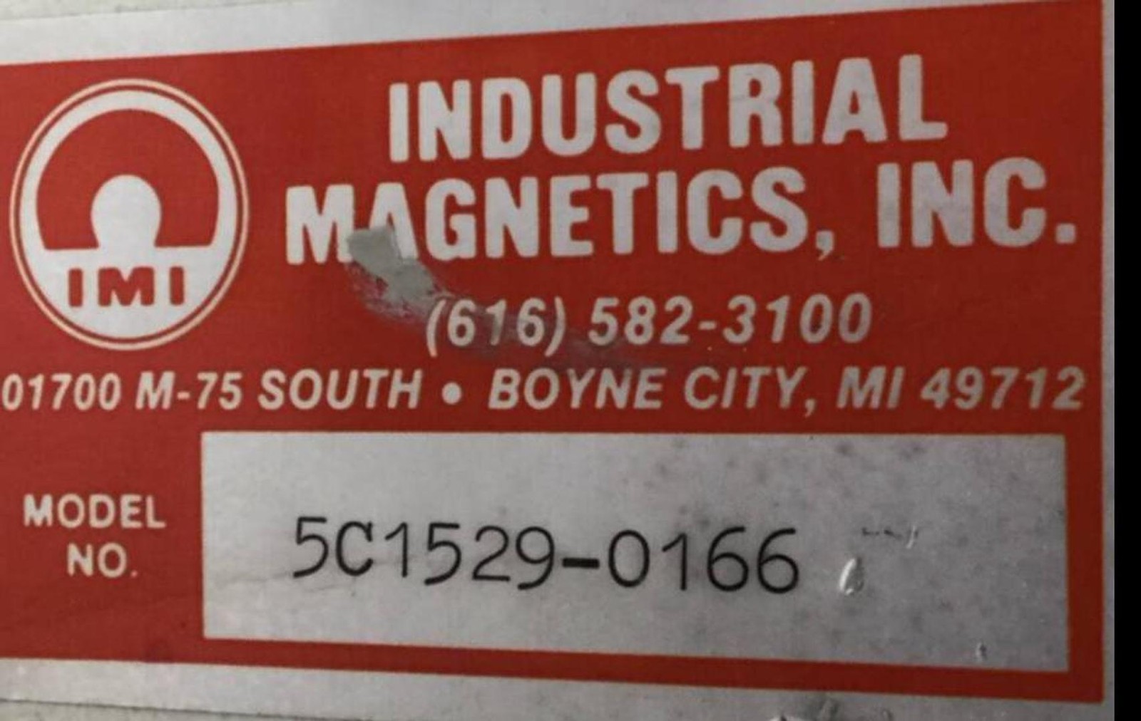 INDUSTRIAL MAGNETICS Drawer Magnet 5C1529-0166 Used #99707