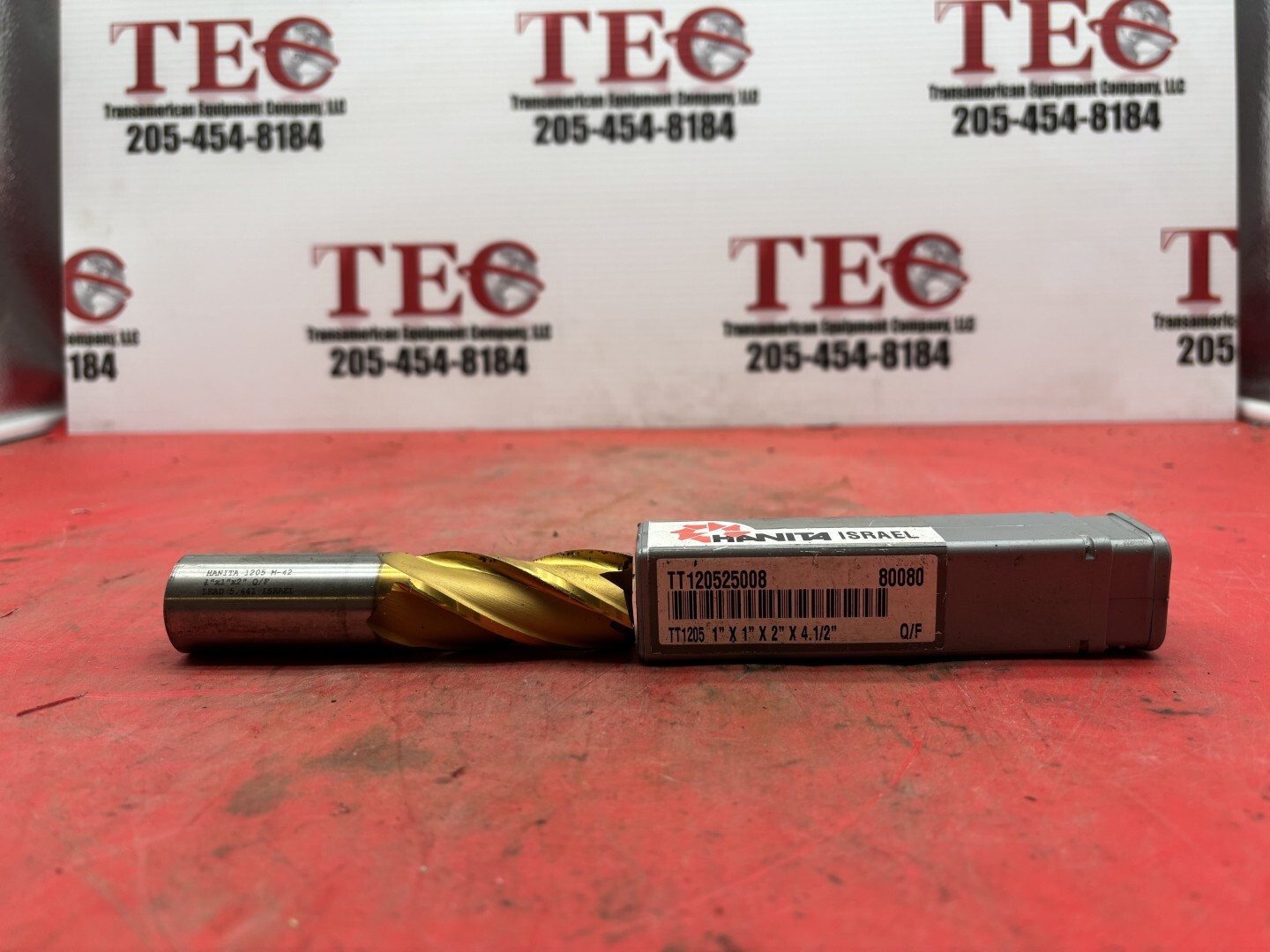 HANITA 1205 M-42 1” x1” x2”Lead 5.450 End Mill 4 Flute Israel
