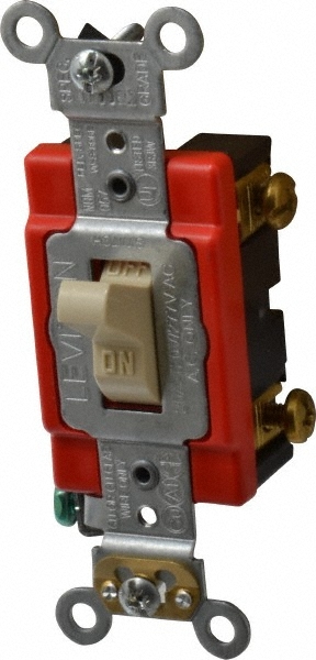 Leviton 1 Pole, 120 to 277 VAC, 20 Amp, Industrial Grade, Toggle, Wall and Di…