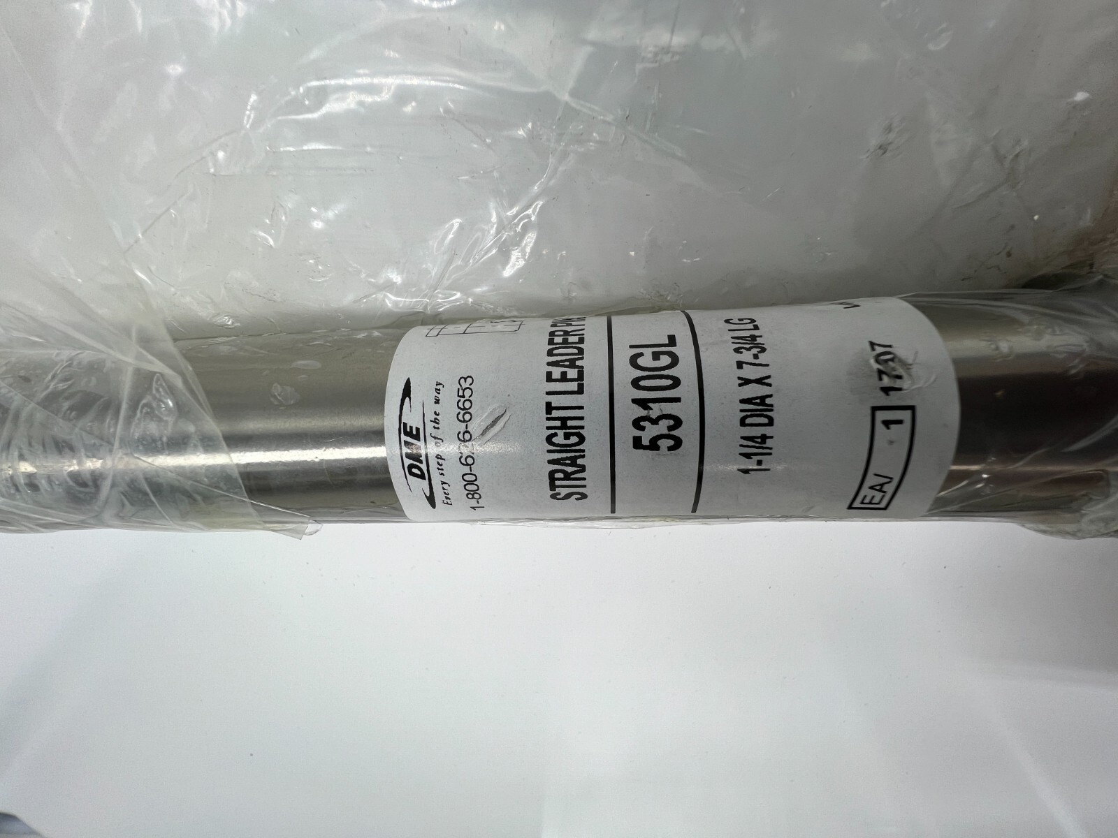 DME 1 1/4″” Diameter x 7 3/4″ Length Straight Leader Pin 5310GL Silver