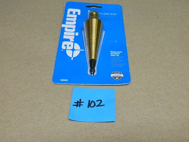 Empire BRASS Plumb Bob 8 ounce 908BR NEW ( 2pcs ) LOT # 102
