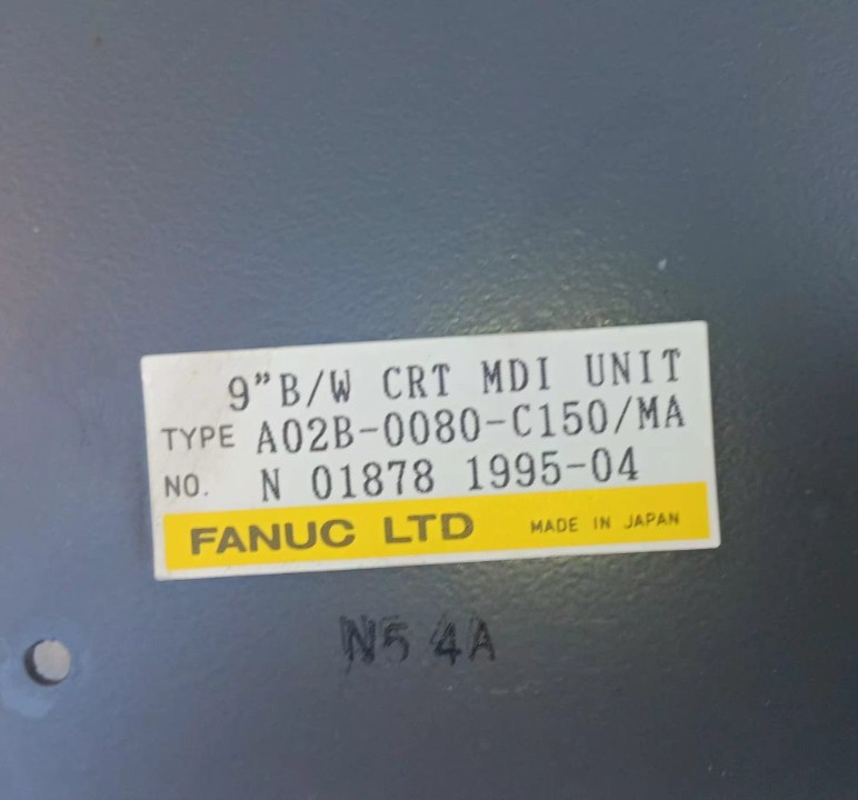 FANUC A02B-080-C150/MA, 9″ B/W CRT MDI w/ N860-1603-T052 Keypad, A02B080C150