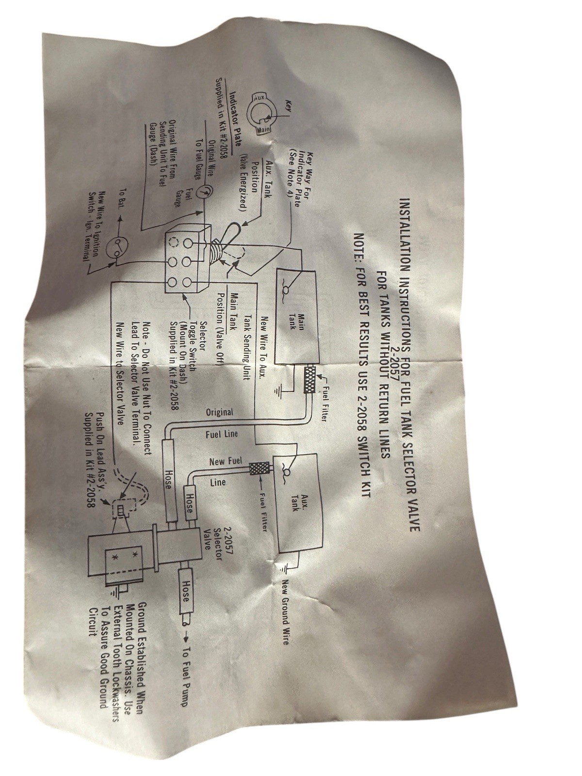 OEM NOS NAPA ECHLIN 2-2057 VALVE Fuel Tank Selector Valve, 3 Valve