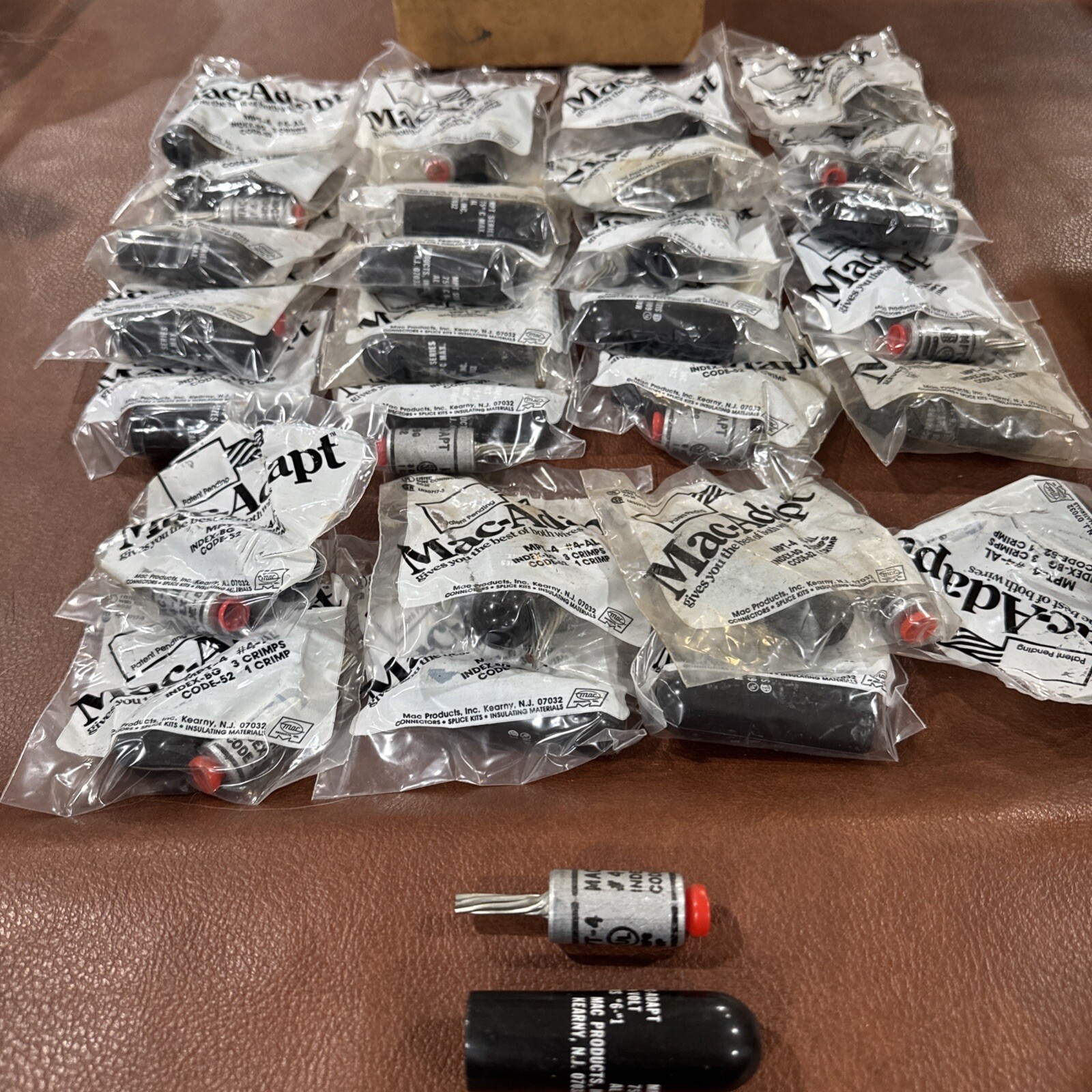 25x Mac Adapt MPT-4 #4-AL INDEX-BG 3 Crimp Code 52 Pigtail Compress Adapter JC-C