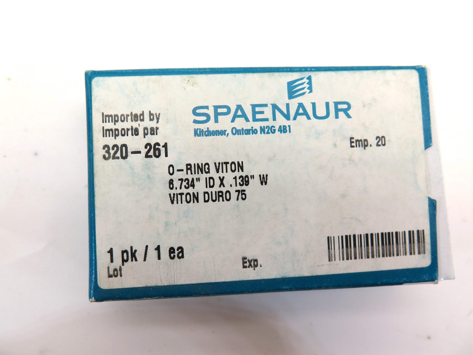 Spaenaur 320-261 O-Ring Viton Duro 75 6.734″ ID X.139 W