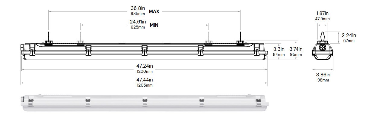 (case of 6) Philips Day-Brite LED Vapor Tight LED Light Fixture, 48 inch,