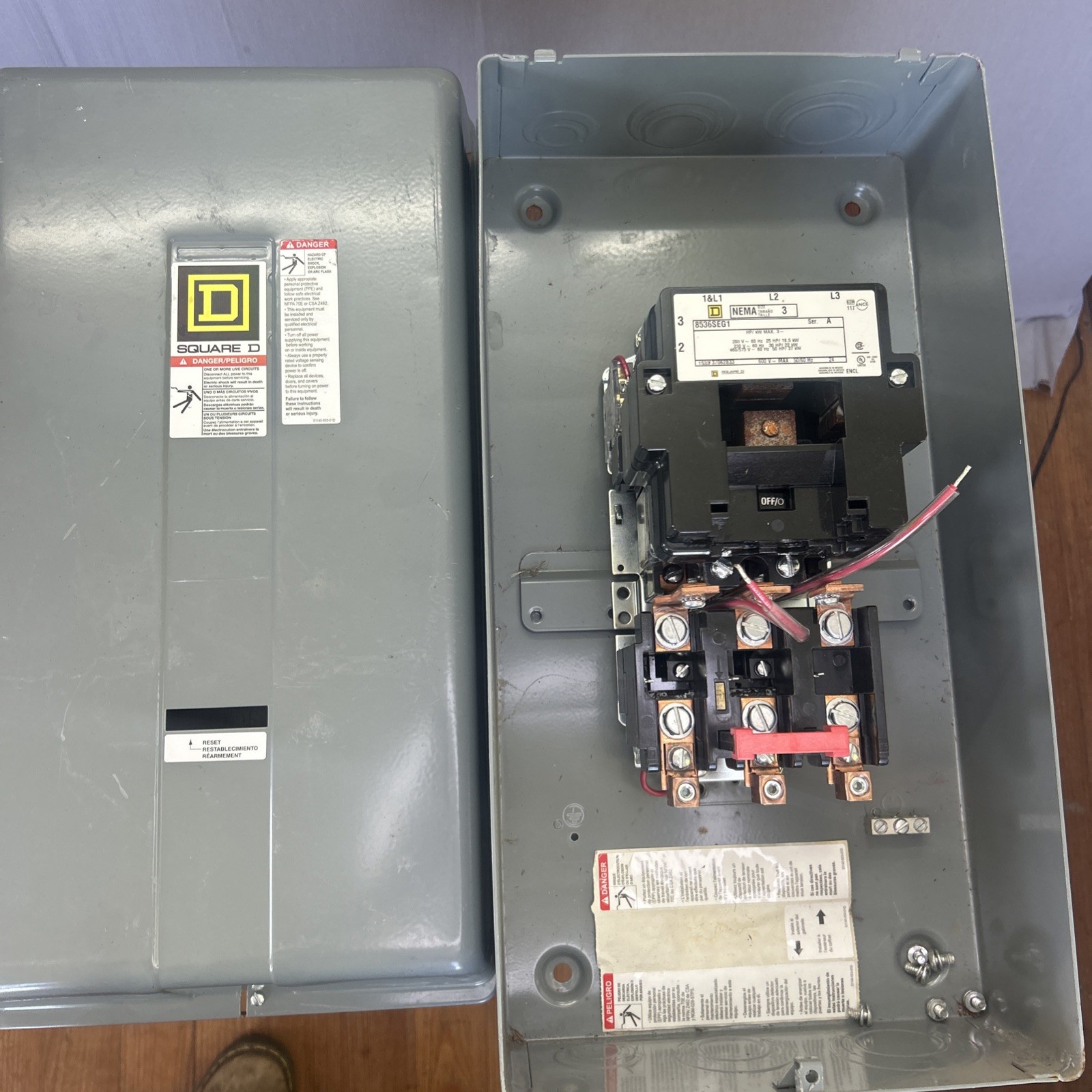 Square D 8536SEG1 NEMA Size 3 Magnetic Motor Starter 600V 50HP 3 Phase