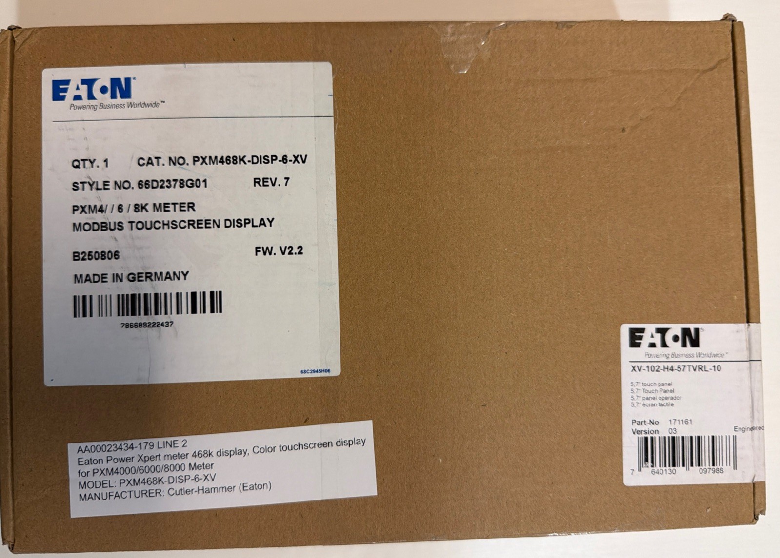 EATON CORPORATION XV-102-H4-57TVRL-10. Color Touchscreen Display