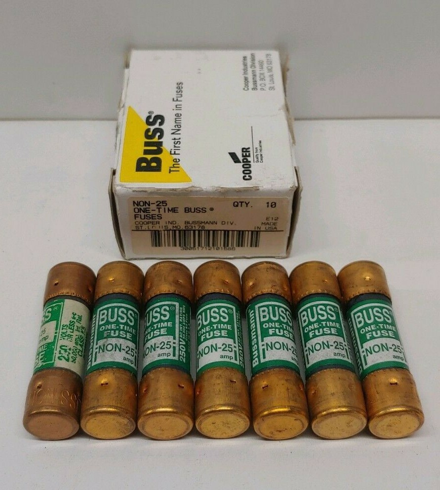 LOT OF (7) NEW OLD STOCK! BUSSMANN 25A 250V K5 FUSES NON-25
