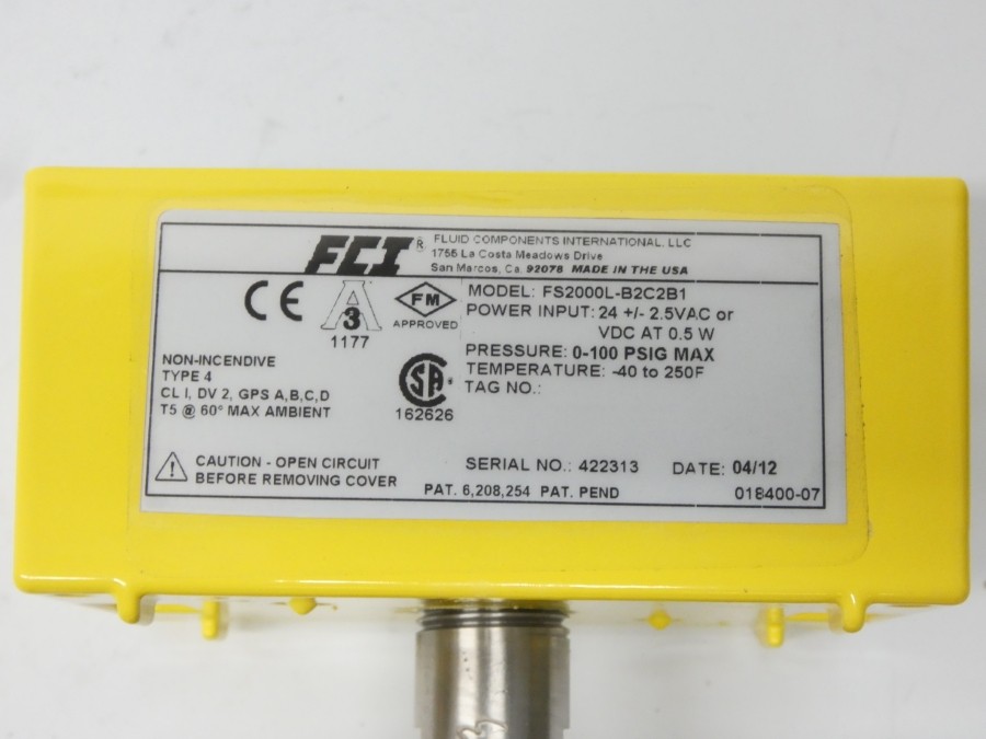 FCI FS2000L-B2C2B1 24VAC 0-100PSI 1-7/8″ NSNP