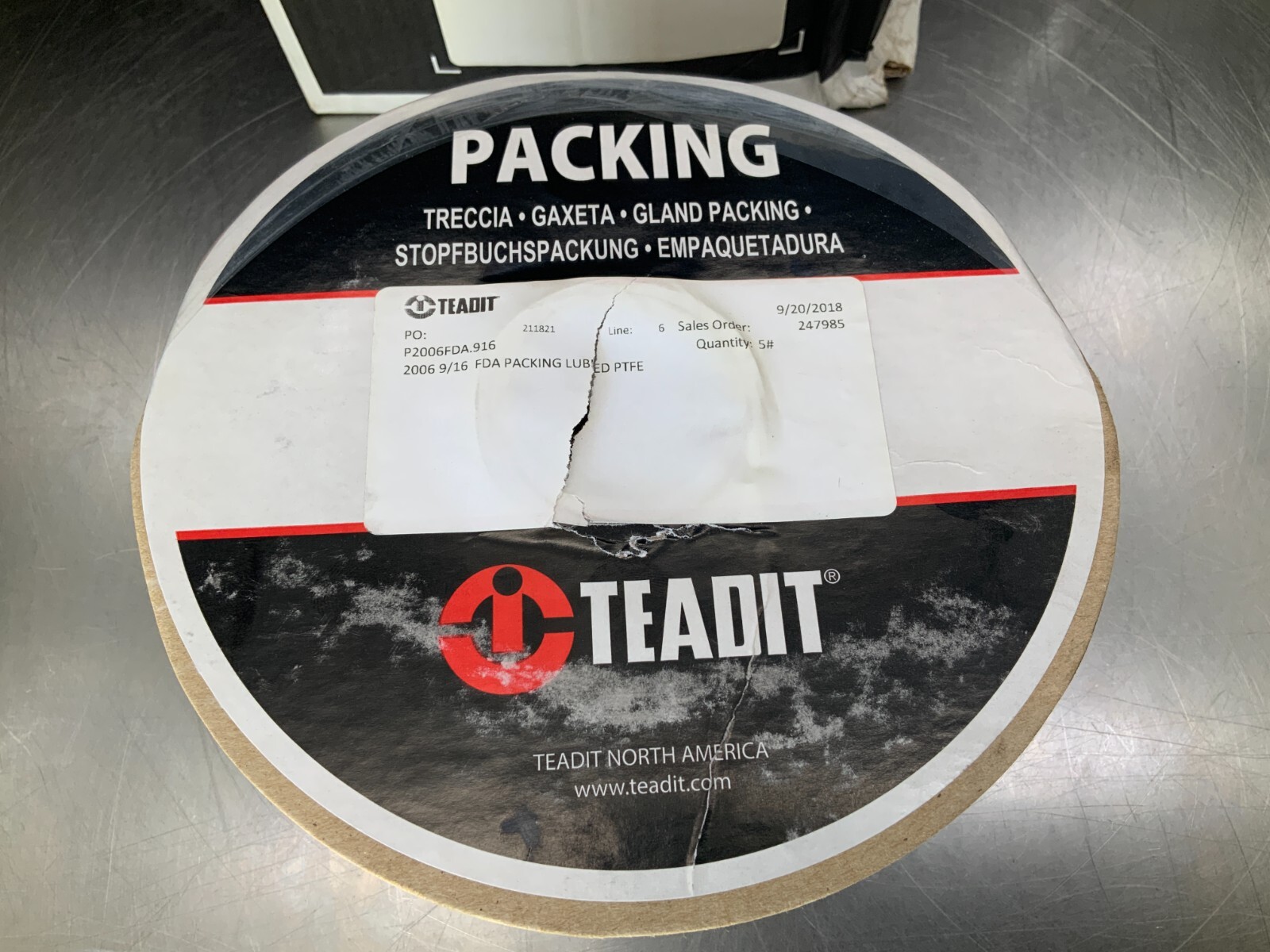 Teadit P2006FDA.916 2006 Braided Packing Lubed PTFE 9/16″, 5# Spool
