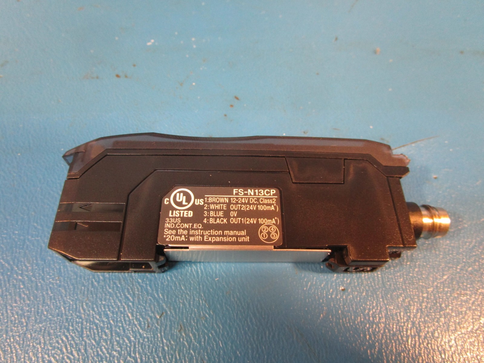 Keyence FS-N13CP, Digital Fiber Optic Sensor, Fiber Amplifier, M8, Main Unit
