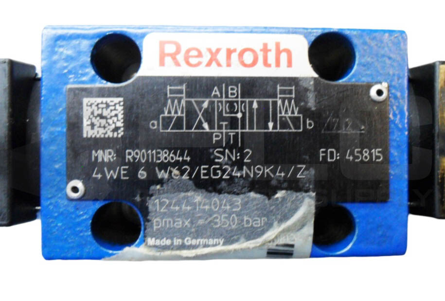 NEW REXROTH R901138644 DIRECTIONAL VALVE 4WE 6 W62/EG24N9K4/Z W/ (2) R900021389