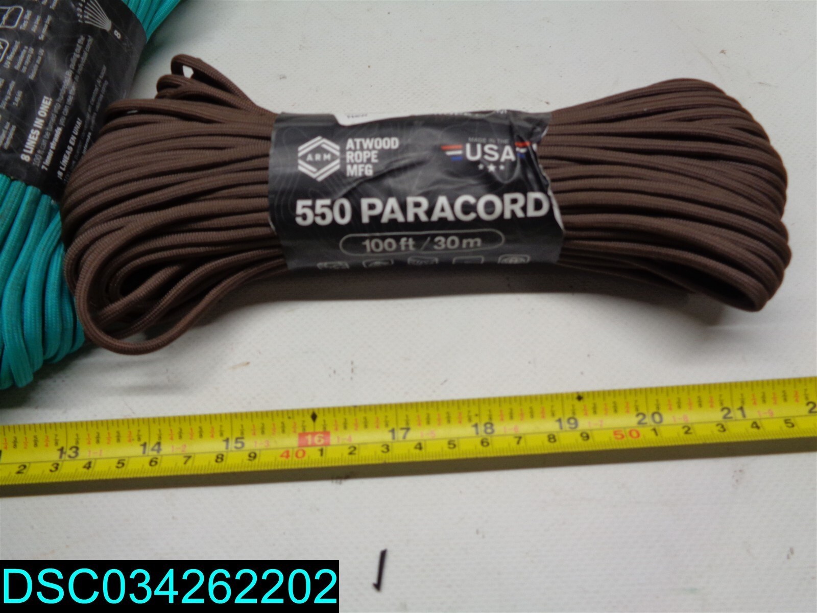 QTY=3: 100′ 550 Paracord 3 Mil Strand Parachute Cord Brown And Teal