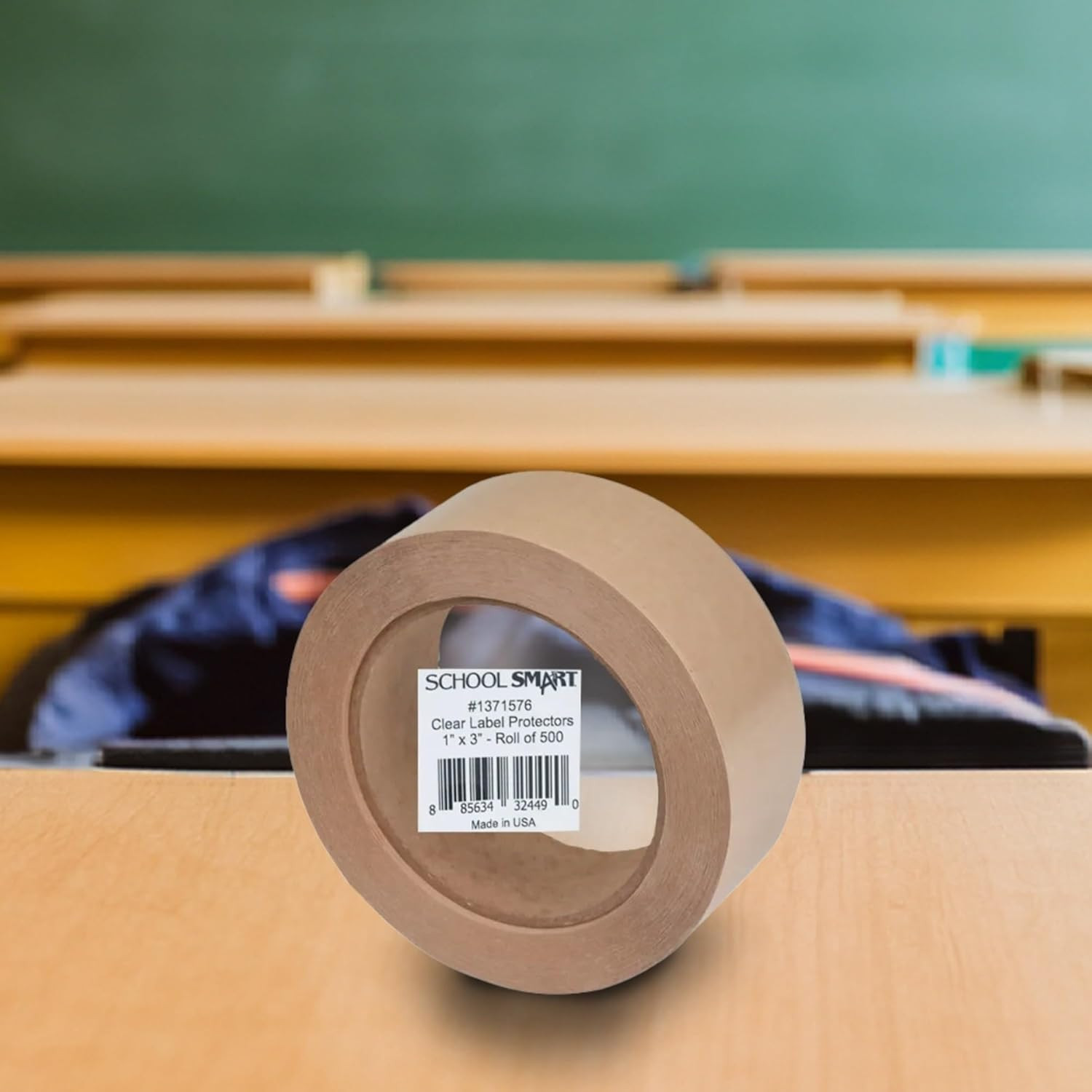 School Smart Vinyl Label Protectors, round Corner Rectangle, 1 X 3 Inches, Clear