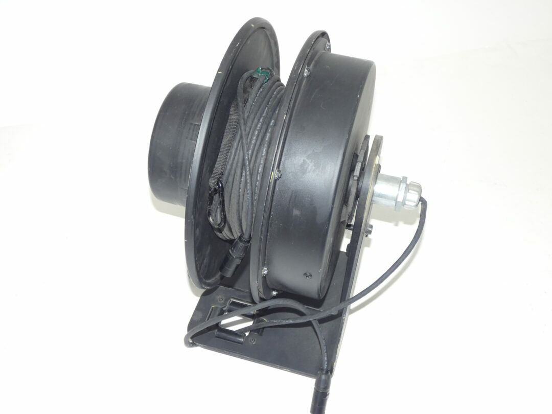 Large CAT 5e Ethernet Cord Reel 13″ Diameter w/ Guide Rollers