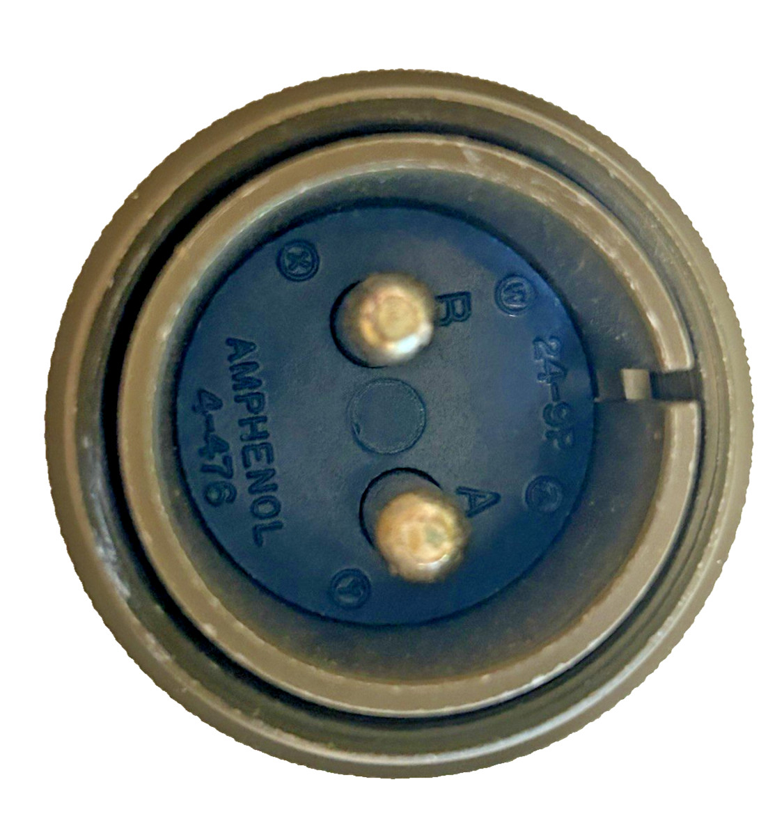 Amphenol Milspec 2 pin connector, PN MS3106A24-9P. NSN 5935-00-199-2604, NOS.