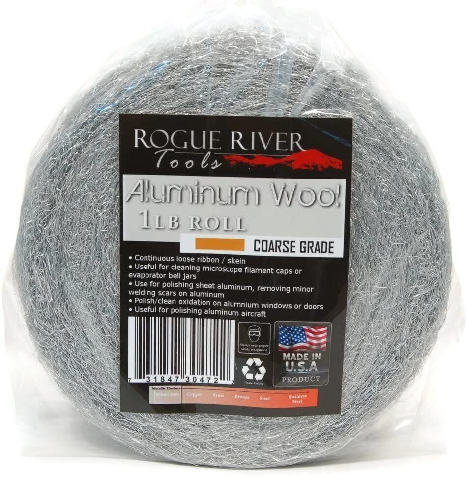 Aluminum Wool (COARSE Grade) – 1lb Roll – by Rogue River Tools. Soft clean!