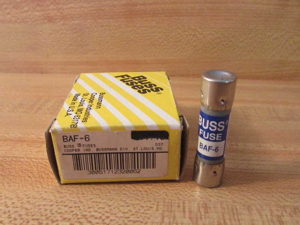 Buss BAF-6 Bussmann Fuse Cross Ref 6C169 (Pack of 30)