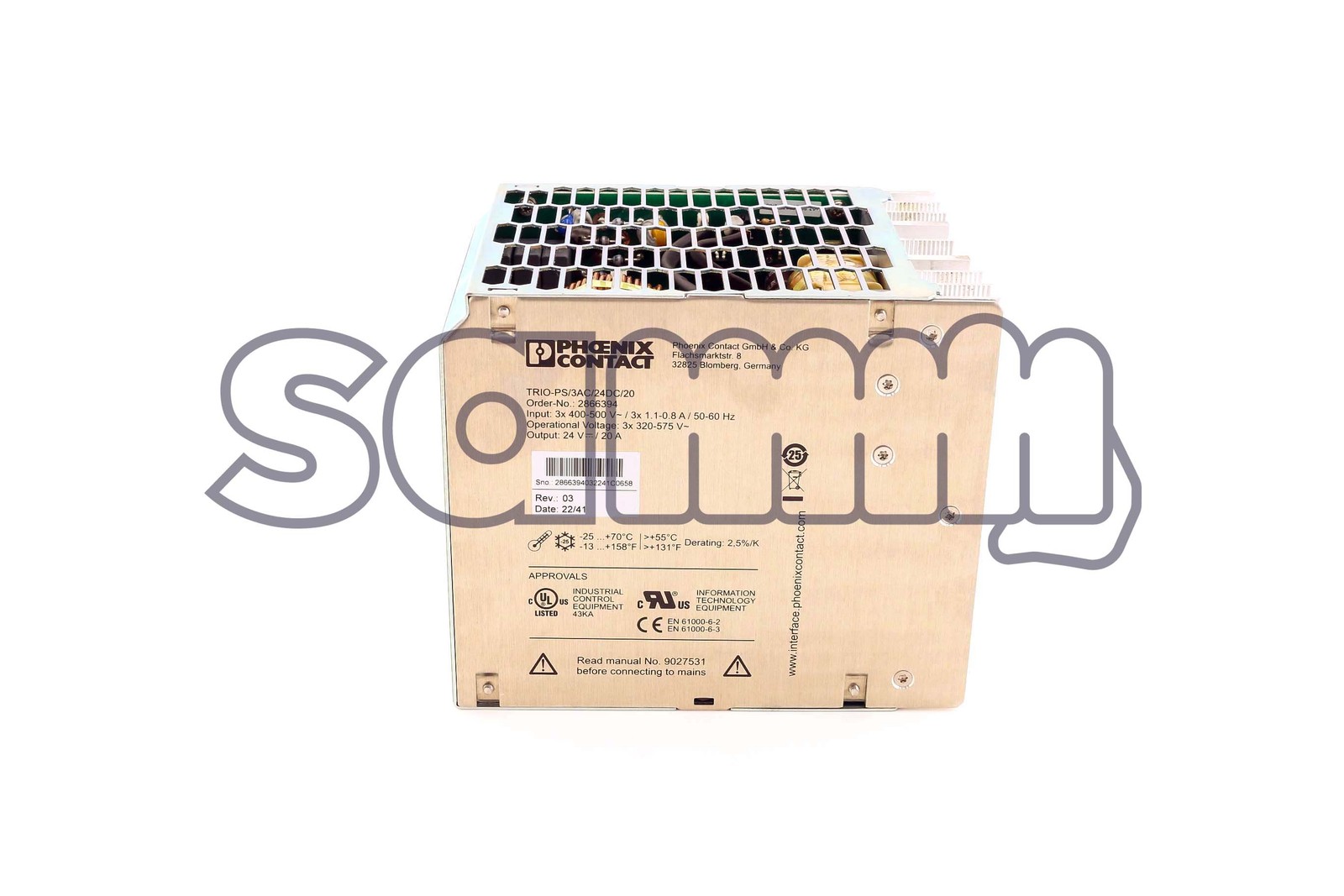 PHOENIX CONTACT 2866394 ; TRIO-PS/3AC/24DC/20 POWER SUPPLY UNIT New