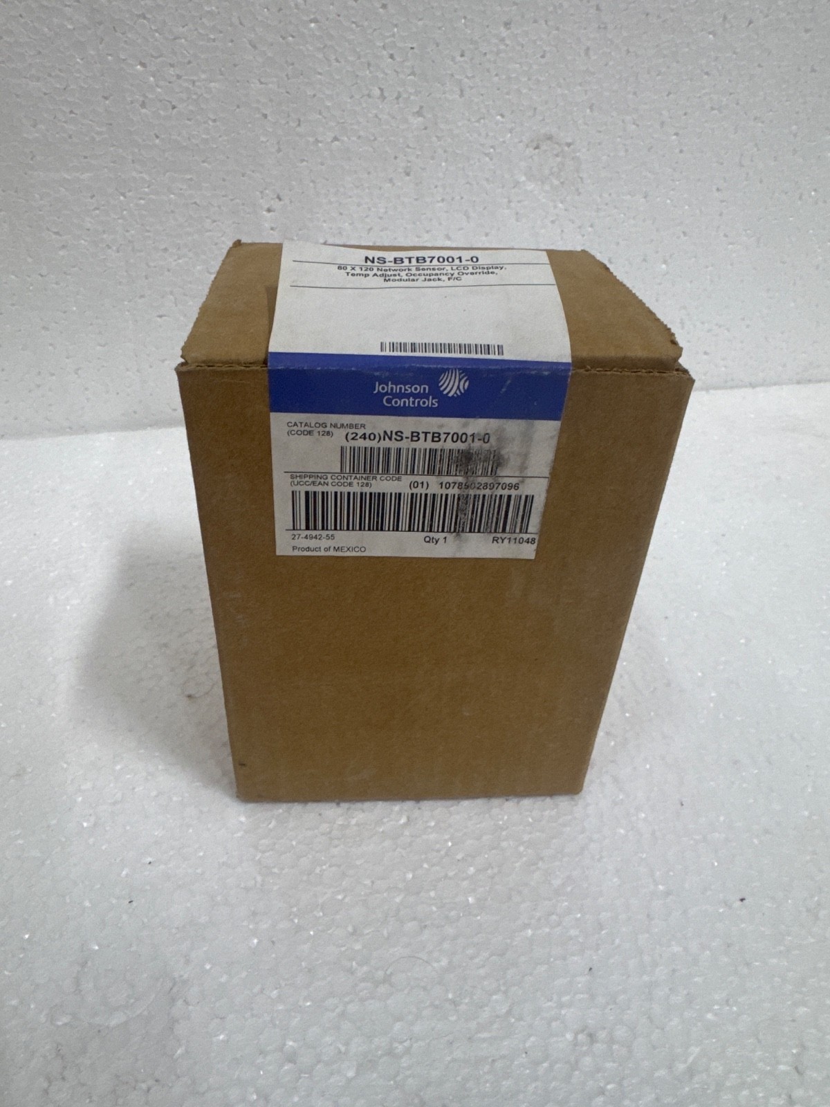 Johnson Controls NS-BTB7001-0 Network Sensor LCD Display Temp Adjust