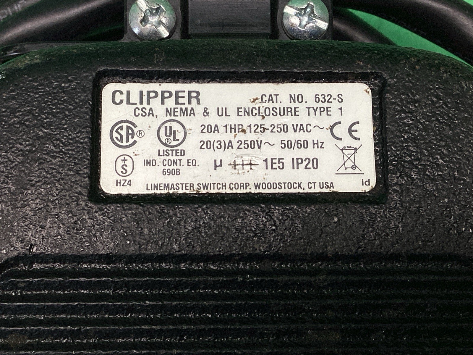 Linemaster Clipper 632-S Foot Operated Switch Normally Open / Closed NO or NC