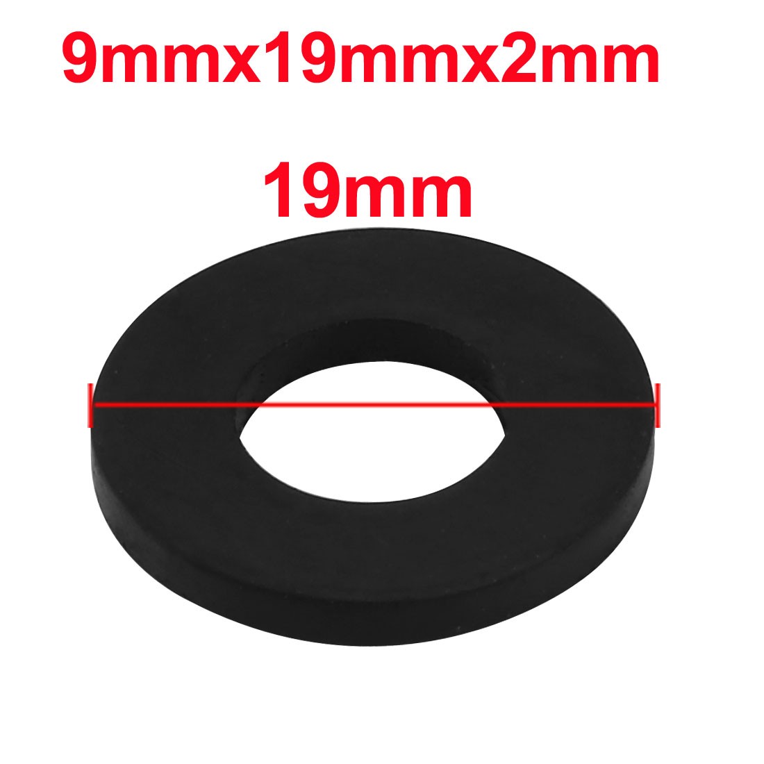 40Pc Black Rubber Round Flat Washer Assortment Size 9x19x2mm Flat Washer