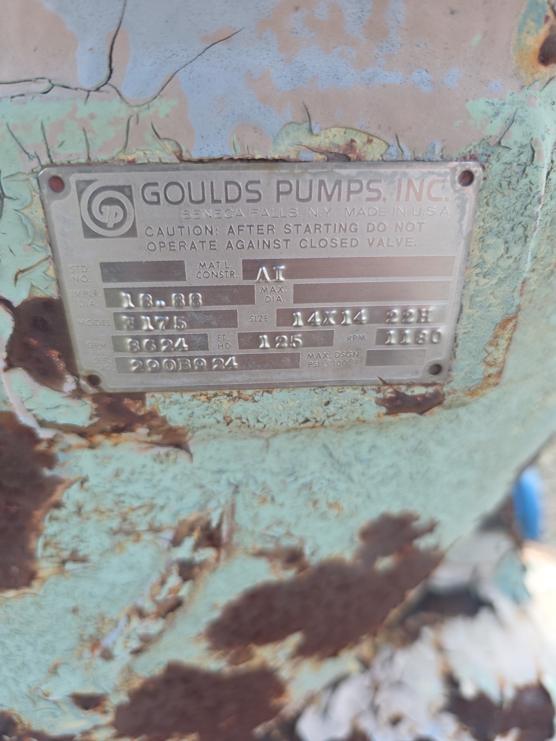 Goulds 3175 Pump 14×14 22H