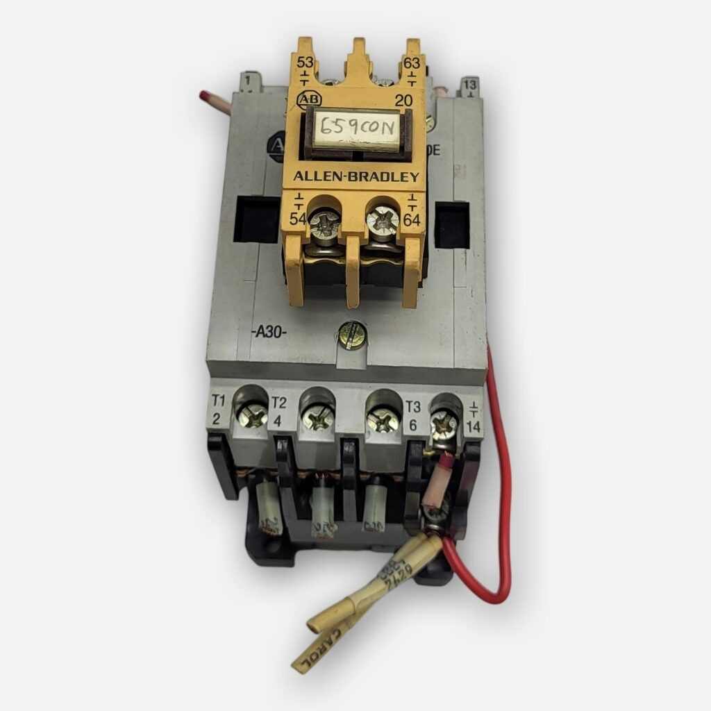 ALLEN BRADLEY 100-A30N*3 /B CONTACTOR W/ 195-FA20 /A W/ 199-FSMA10 /B W/ HU473