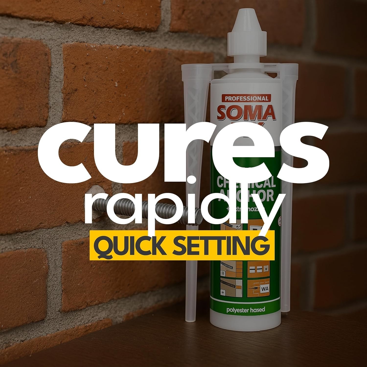 Construction Adhesive – Fast Curing Anchoring Adhesive for Concrete, Brick, S…