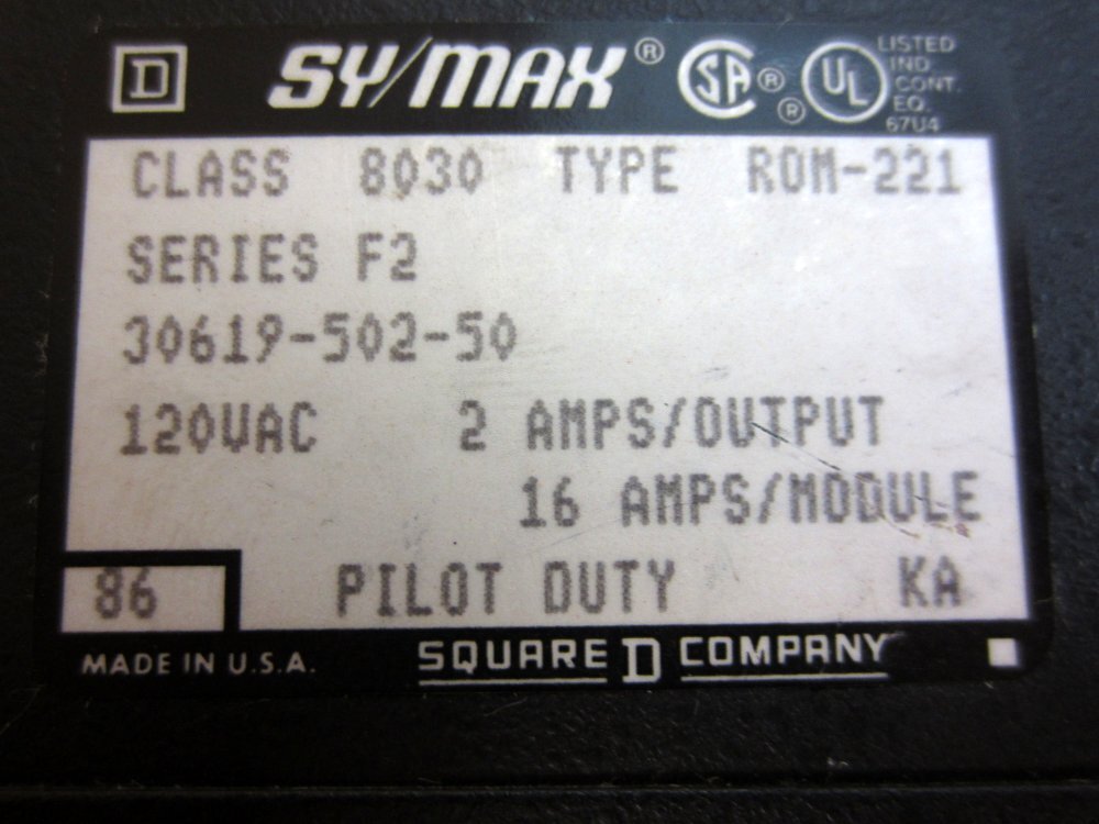 Square D 8030 ROM-221 Output Module 8030ROM221 Ser.F2 W/O Terminal Guard