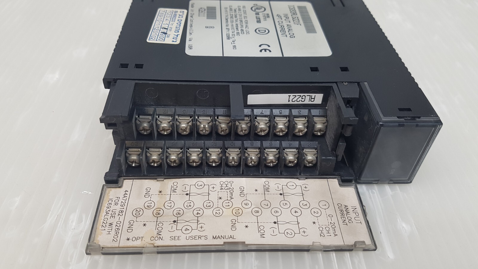 GE FANUC POWER SUPPLY IC693ALG221F INPUT ANALOG 4PT CURRENT