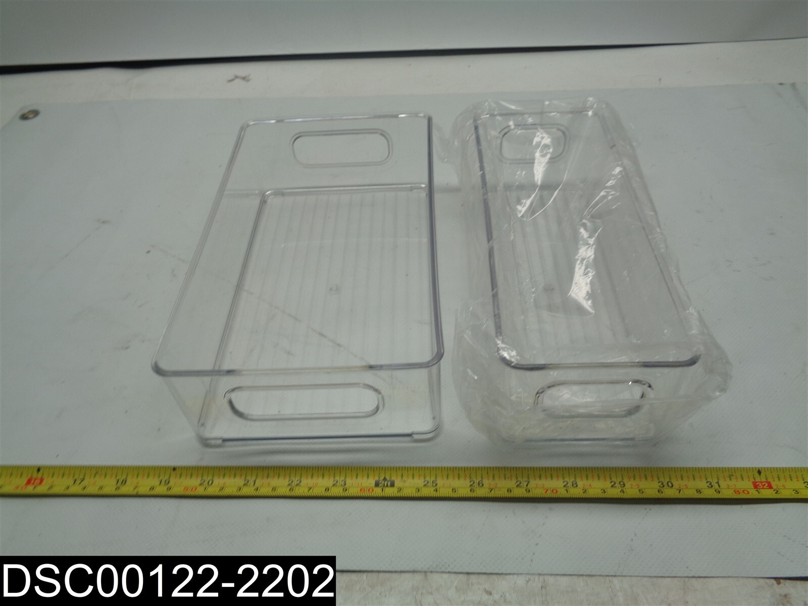 QTY=4 Pc-2 x each: Clear Storage Bin w/ Handles 10×5-1/2×2-1/2&9-3/4×3-1/2×2-1/2