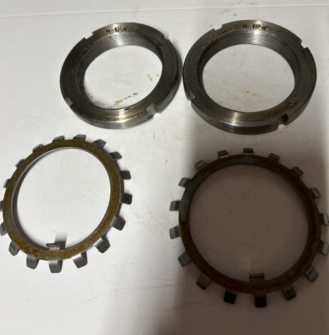 Lot of 2 N-12 Lock Nuts With 2 W-12 Washers