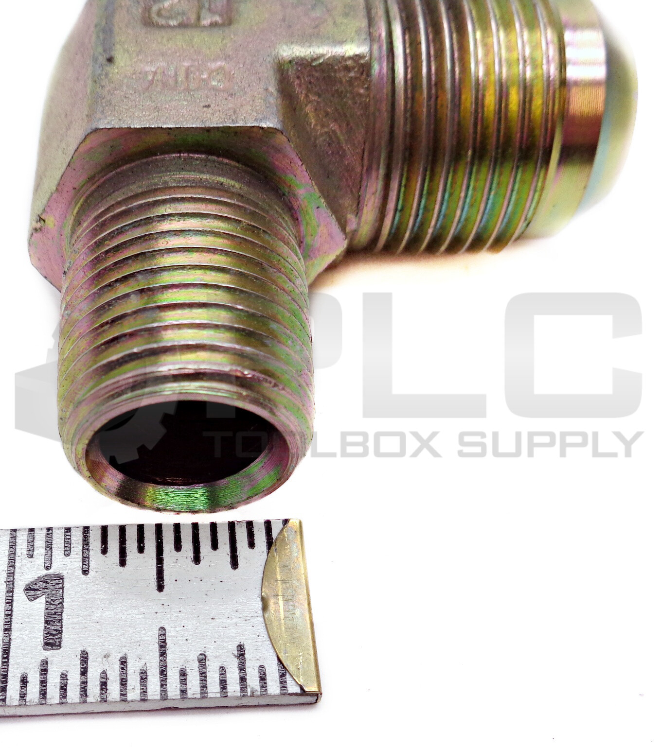 LOT OF 2 NEW 9/16″ ID 1″ OD TAPER, 9/16″ ID 13/16″ OD JIC MALE BRASS 90° FITTING