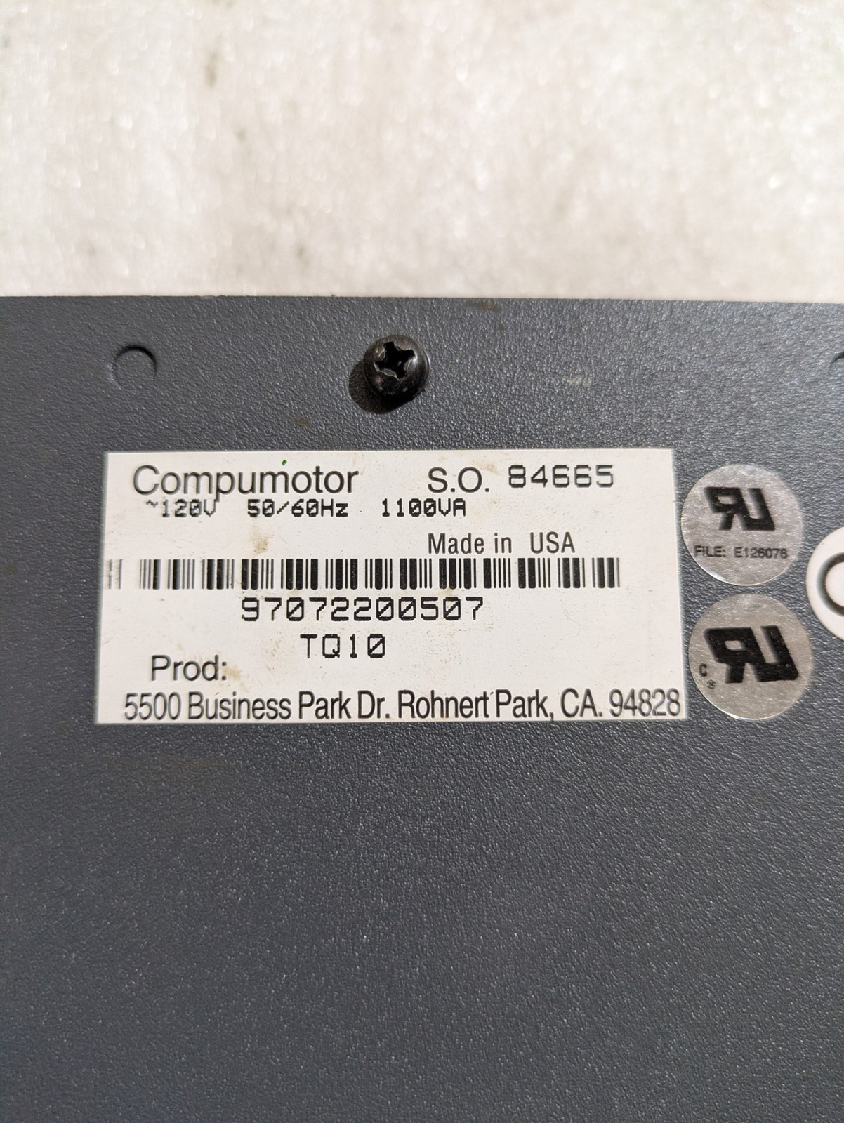 PARKER TQ10 COMPUMOTOR 84665 120V 50/60HZ 1100VA