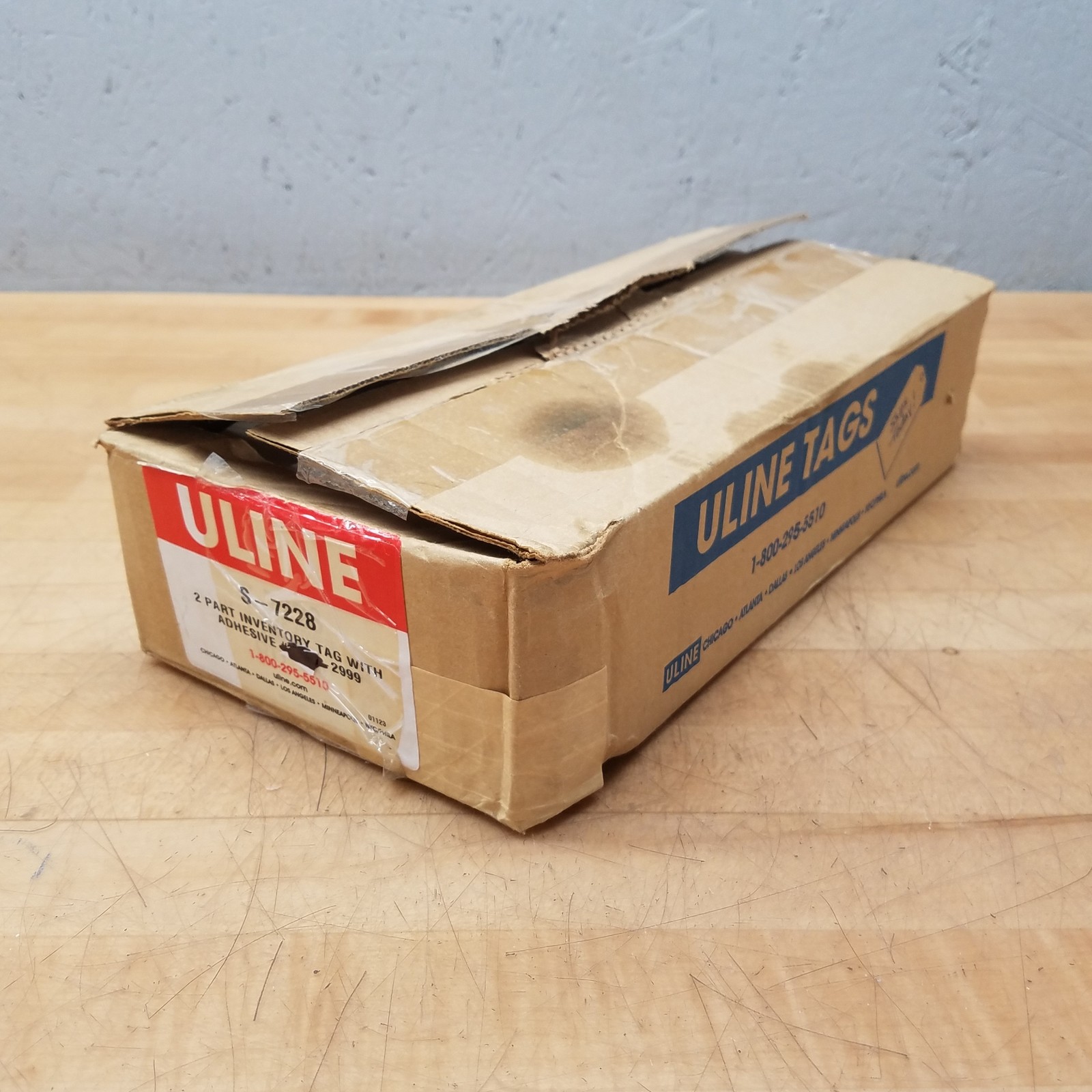 Uline S-7228, 2 Part Inventory Tag With Adhesive – NEW