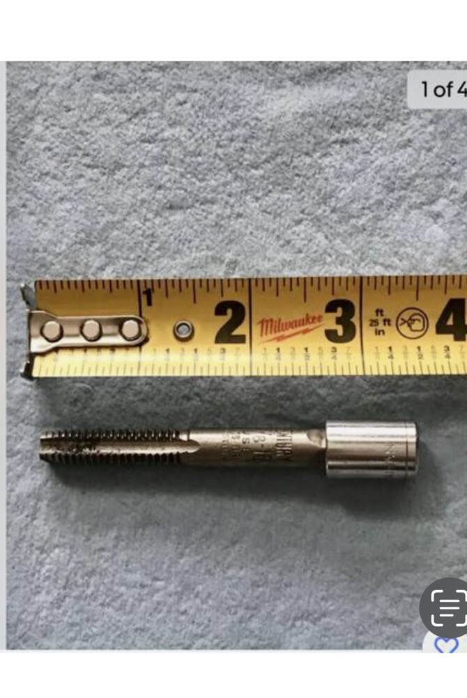 HELI COIL TAP STRAIGHT FLUTE BY CENTURY 3/8-1/6 5/16 DRI AUSTRIA +1/4 SOCKET