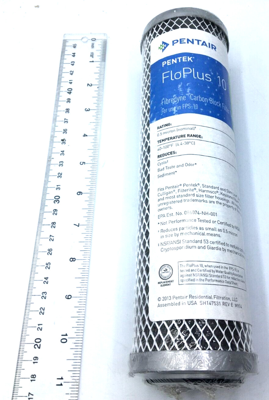 Pentair Pentek FloPlus 10 Fibredyne Carbon Block Filter Cartridge New