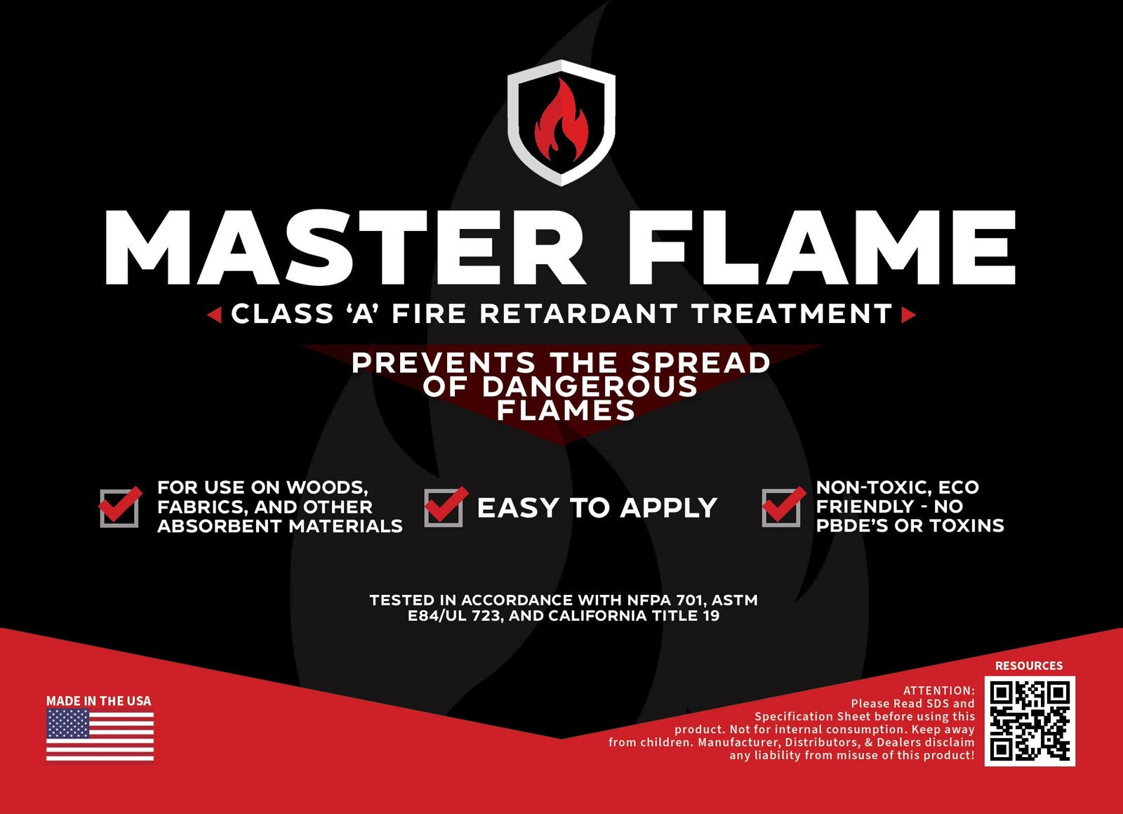 Master Flame – Class A Fire Retardant – 1 Gallon