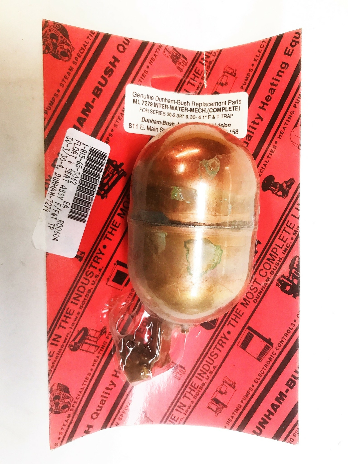 Dunham & Bush Copper Ball Float Internal Mechanism ML7279 NOS