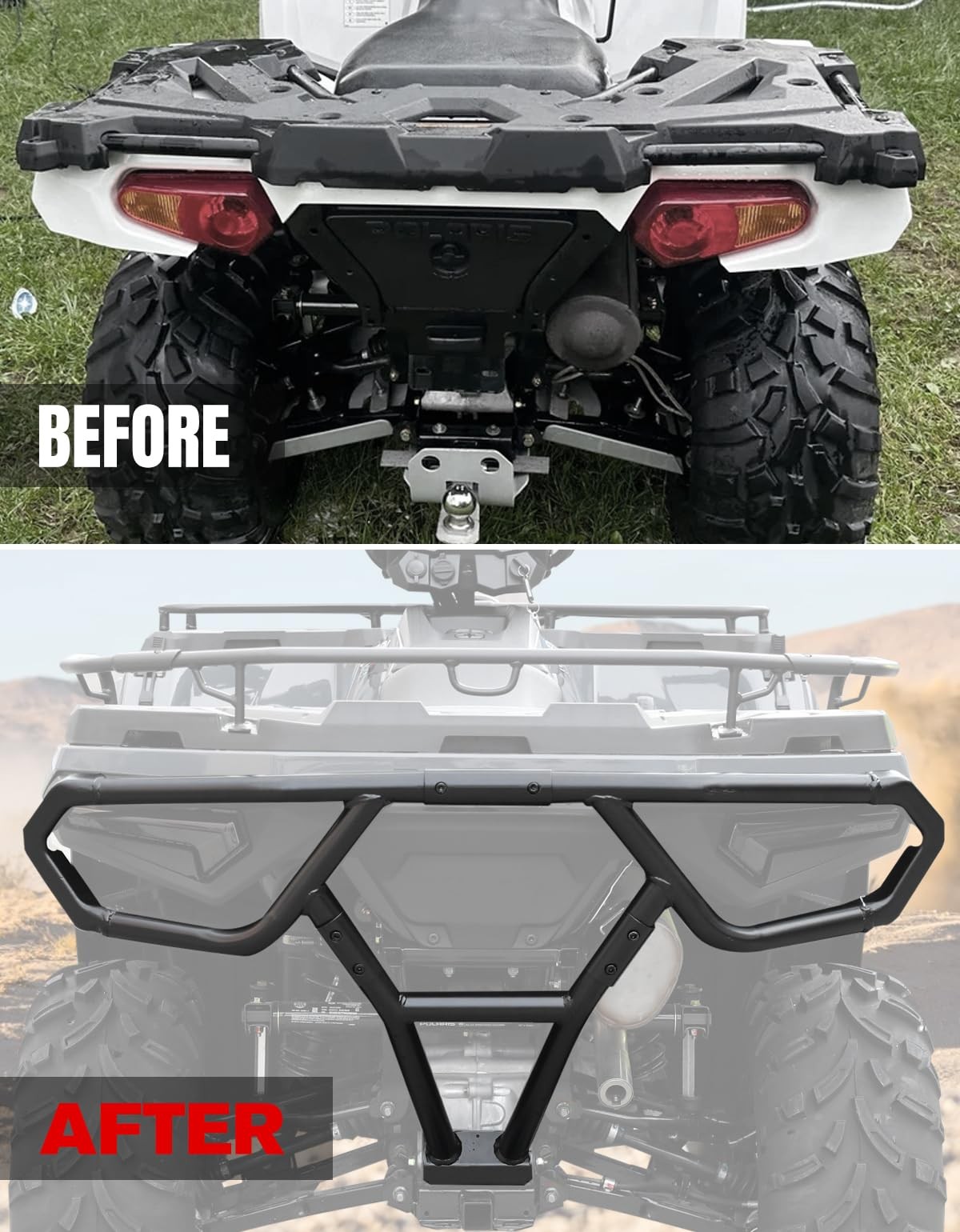 A & UTV PRO Rear Brushguard for Polaris Sportsman 450/570 2021-2025, Heavy Du…