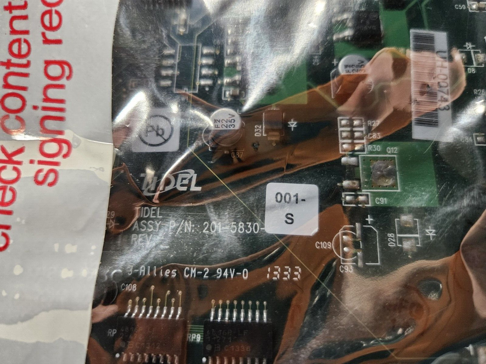 Tidel TACC Timed Access Cash Controller Parts Assembly Board 201-5830-001-S