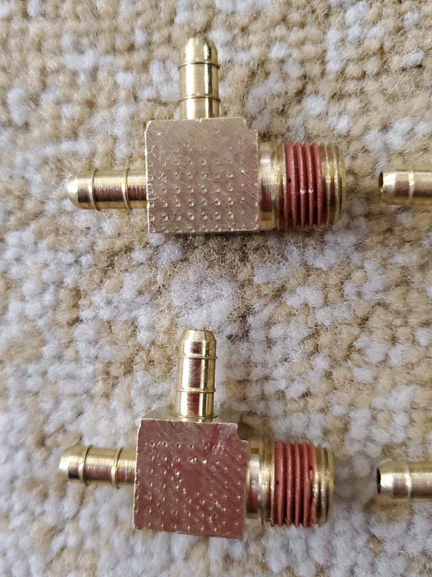 10 Parker 0.202″ Barb x 0.202″ Barb x 1/8″ MNPT Brass Male Tee ,Free Shipping